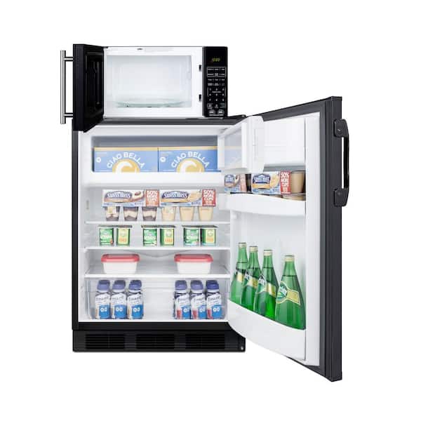 3.5 cu. ft. Compact Refrigerator Mini Fridge in Wood with Freezer Small  Refrigerator with 2 Door