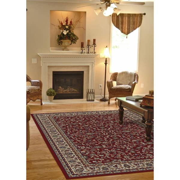 Jewel Kashan Red 4 ft. x 6 ft. Area Rug