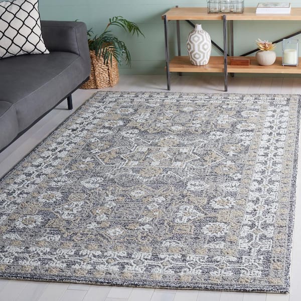 Antiquity Ivory/Brown 8 ft. x 10 ft. Border Ornate Area Rug