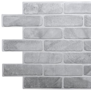 3D Falkirk Retro 1/100 in. x 40 in. x 19 in. Vintage Grey Faux Brick PVC Decorative Wall Paneling (10-Pack)