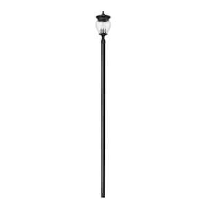 Davina 4-Light Black Aluminum Hardwired Outdoor Marine Grade Post Light Set with no bulbs included