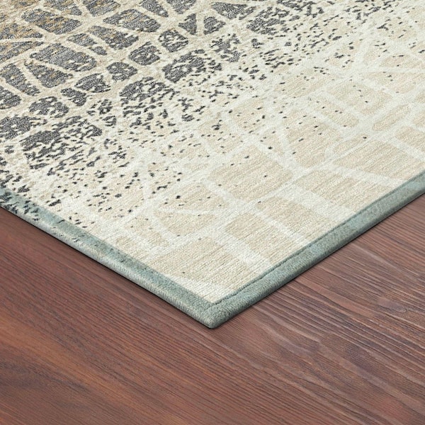 Chantille Machine Washable Indoor/Outdoor Abstract ACN2404 Ivory 9 ft. x 12 ft. Area Rug