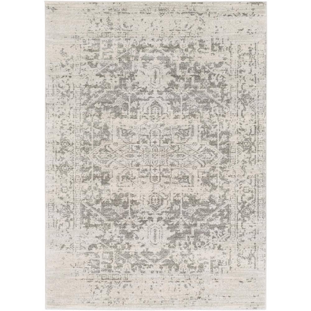 Grayson Elegance Gray Synthetic 5'3" x 7'3" Stain-Resistant Rug