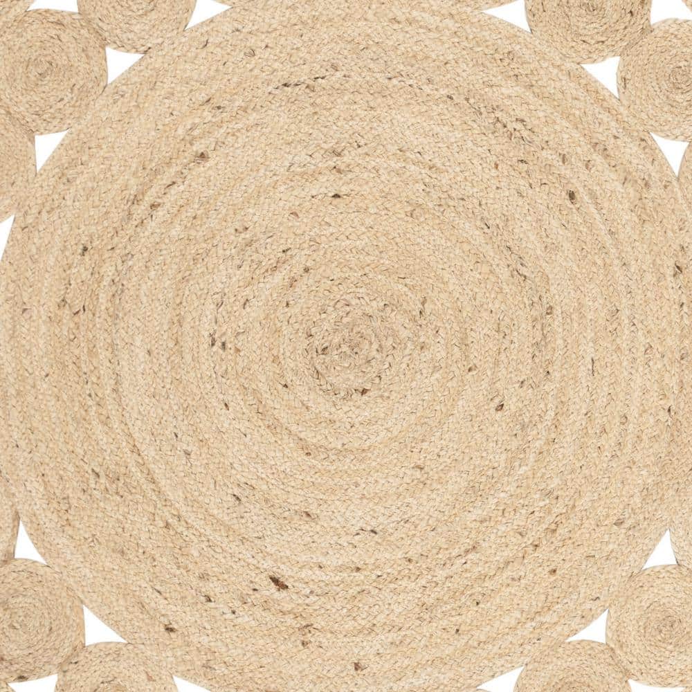 Soft Sisal & Jute Hand-Woven Ivory Round Rug, 3' Diameter