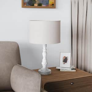 21.25 in. 1 Light Beige Table Lamp Set with shade (Set of 2)