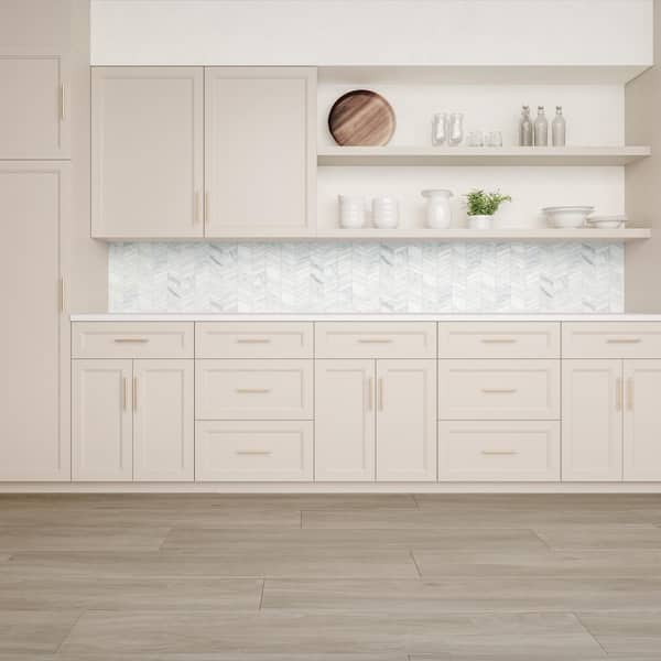 Ferrara Chevron 10 in. x 12 in. Honed BIANCO Marble Mosaic Tile (8.96 sq. ft./Carton)