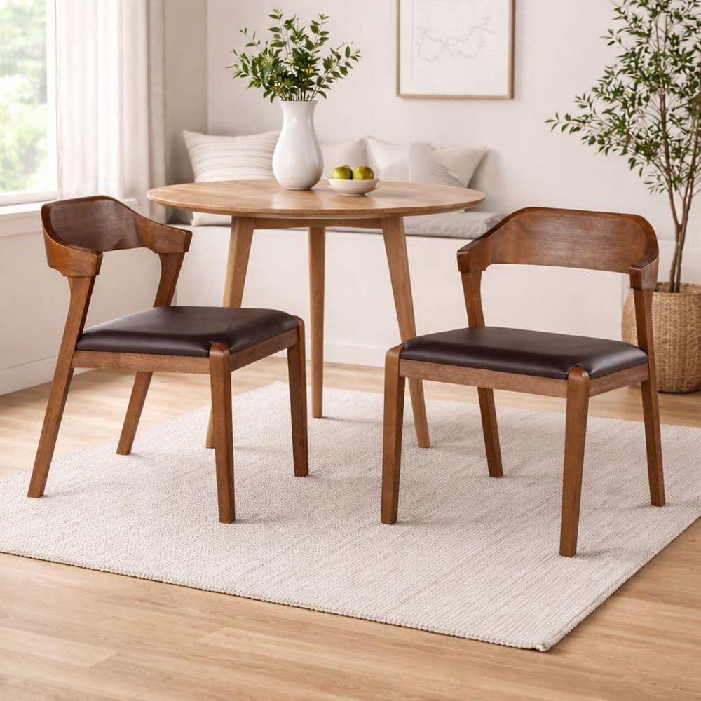 Boraam Rasmus Dining Side Chairs Brown/Chestnut Wire-Brush Finish