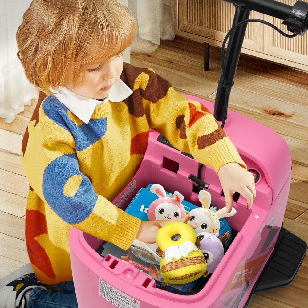 Tobbi 12V Electric Box Car with High-Low Speeds, Variable Speed Throttle, Horn, Music, Battery Powered Ride On for kids 8-12