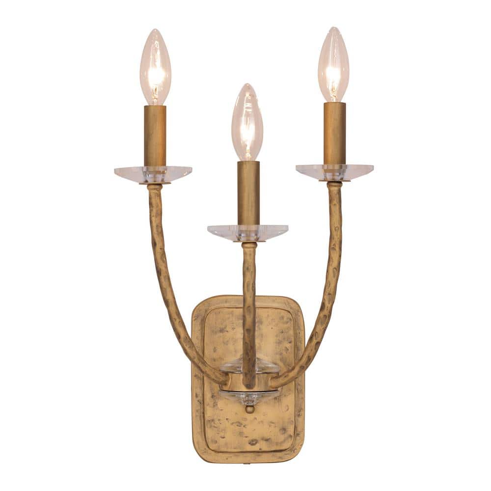 Atella 3-Light Ashen Gold Wall Sconce with Faceted Crystal Accents price history on PriceWatchPro