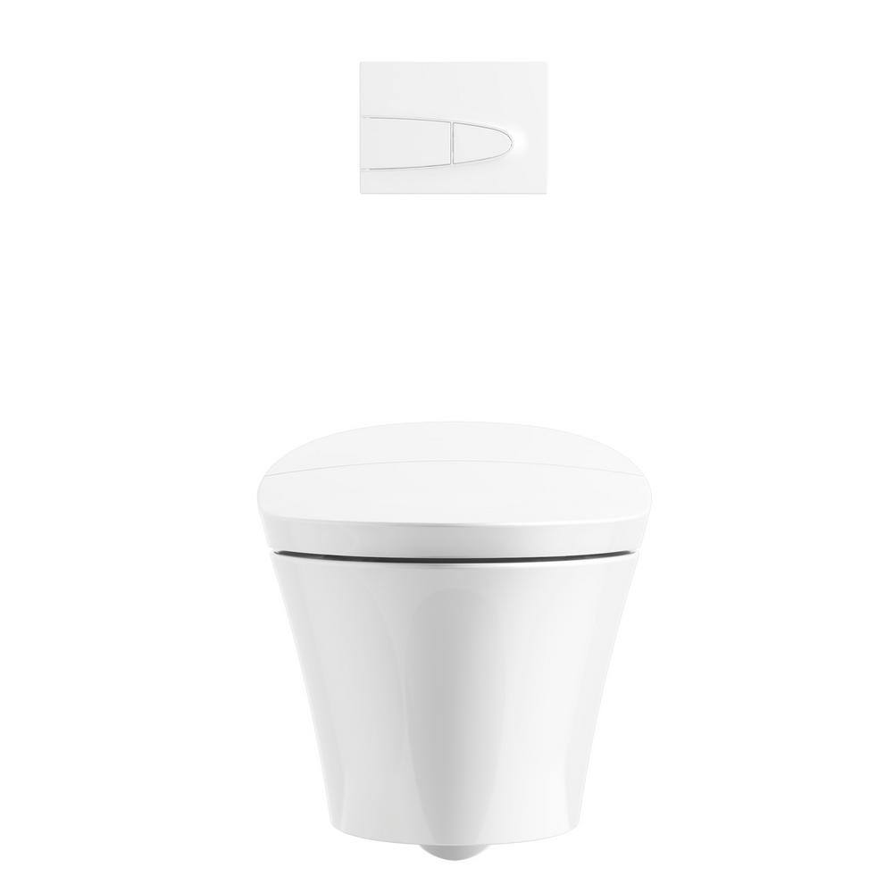 White Wall-Mounted Dual Flush High Efficiency Toilet