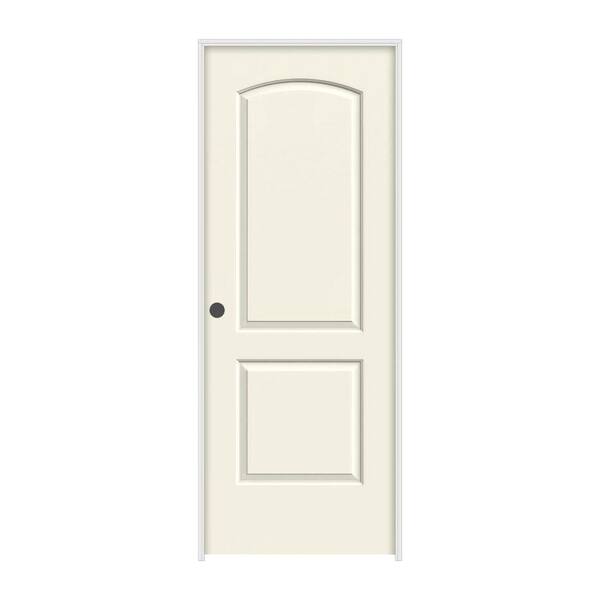 JELD-WEN 32 in. x 80 in. Continental Vanilla Painted Right-Hand Smooth Molded Composite Single Prehung Interior Door