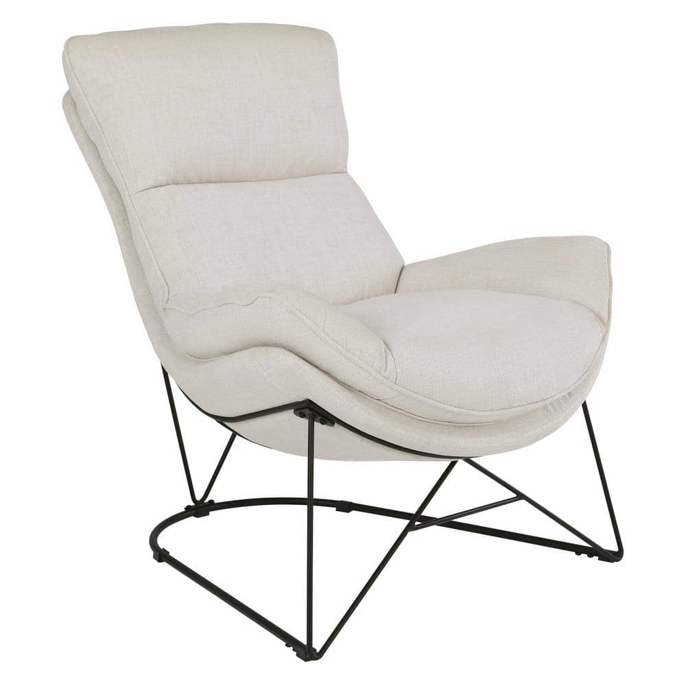 OSP Home Furnishings Ryedale Lounge Chair in Cream with Black Frame RYD