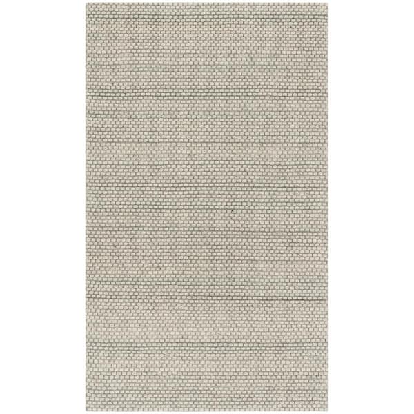 Natura 2 ft. x 3 ft. Gray Striped Solid Color Gradient Area Rug