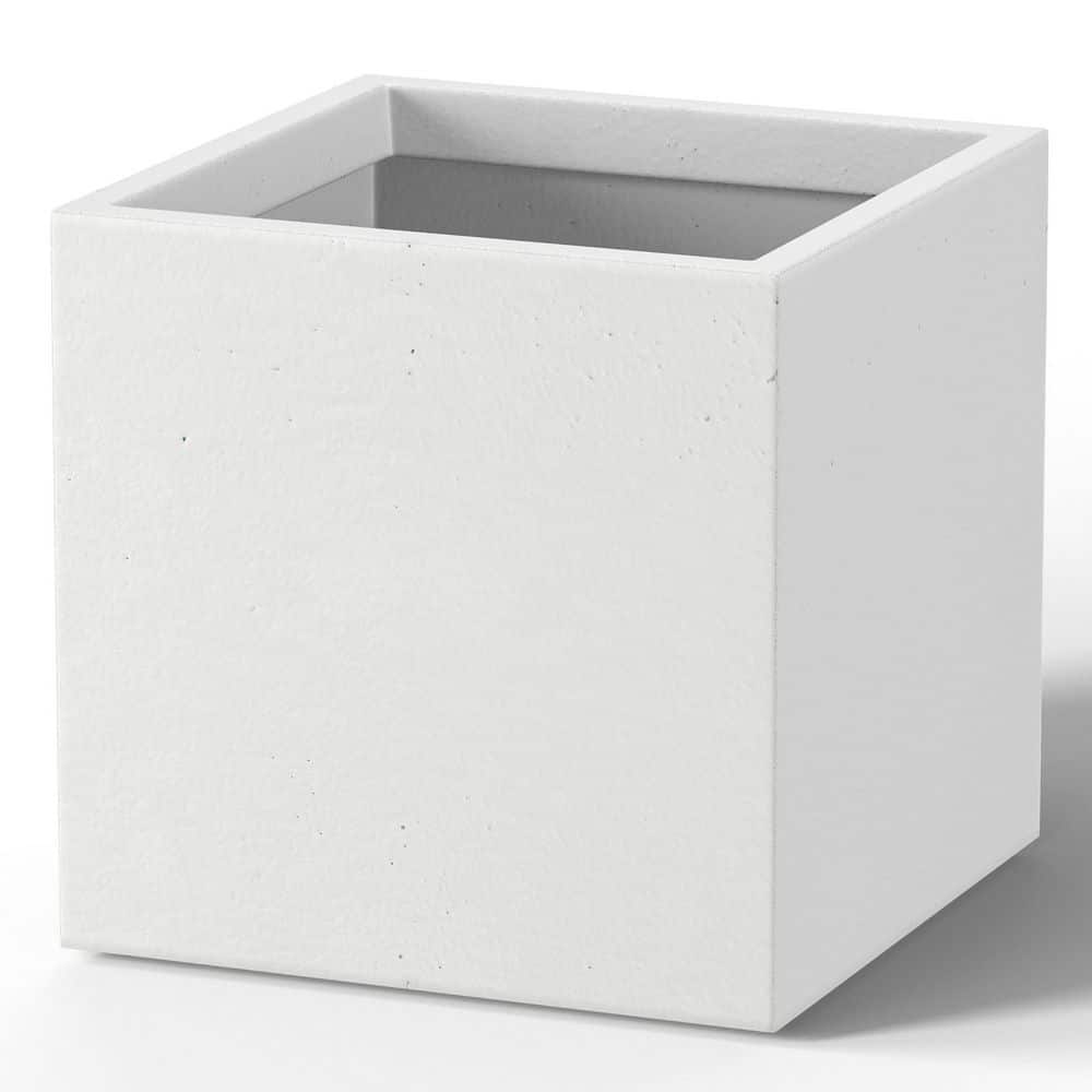 12 in. Medium Crisp White(Enhanced Core) Concrete Square Planter / Pot with Drainage Holes price history on PriceWatchPro