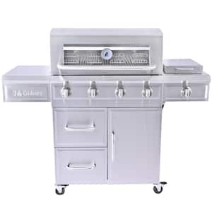 4-Burner Dual Fuel Propane Gas Grill with Radiant Embers Cooking System