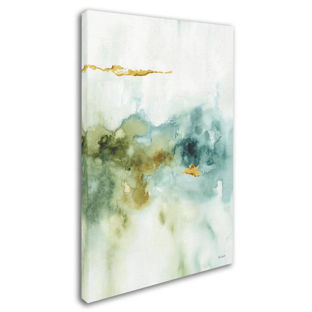 Large Green and Gold Abstract Canvas Wall Art