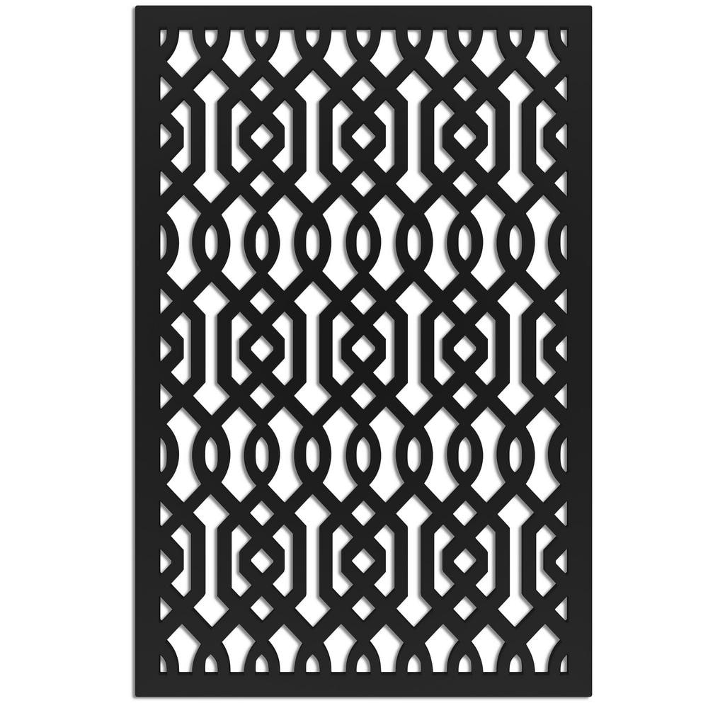 Azzaria 4 ft. x 32 in. Black Vinyl Decorative Screen Panel
