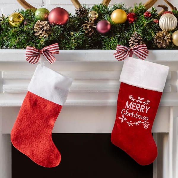 Northlight 20 in. Red in. Merry Christmas in. Velour
