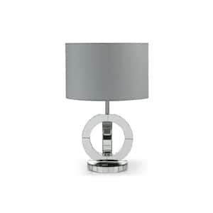 Decor 23.6 in. Silver Table Lamp with Gray Lampshade