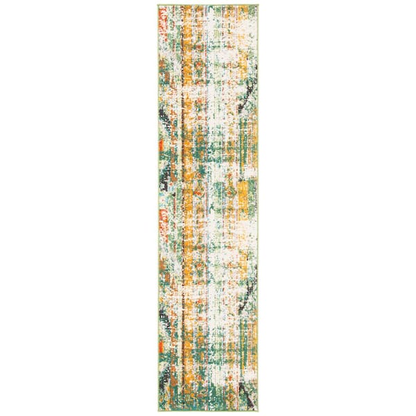 Madison Green/Orange 2 ft. x 6 ft. Runner Rug