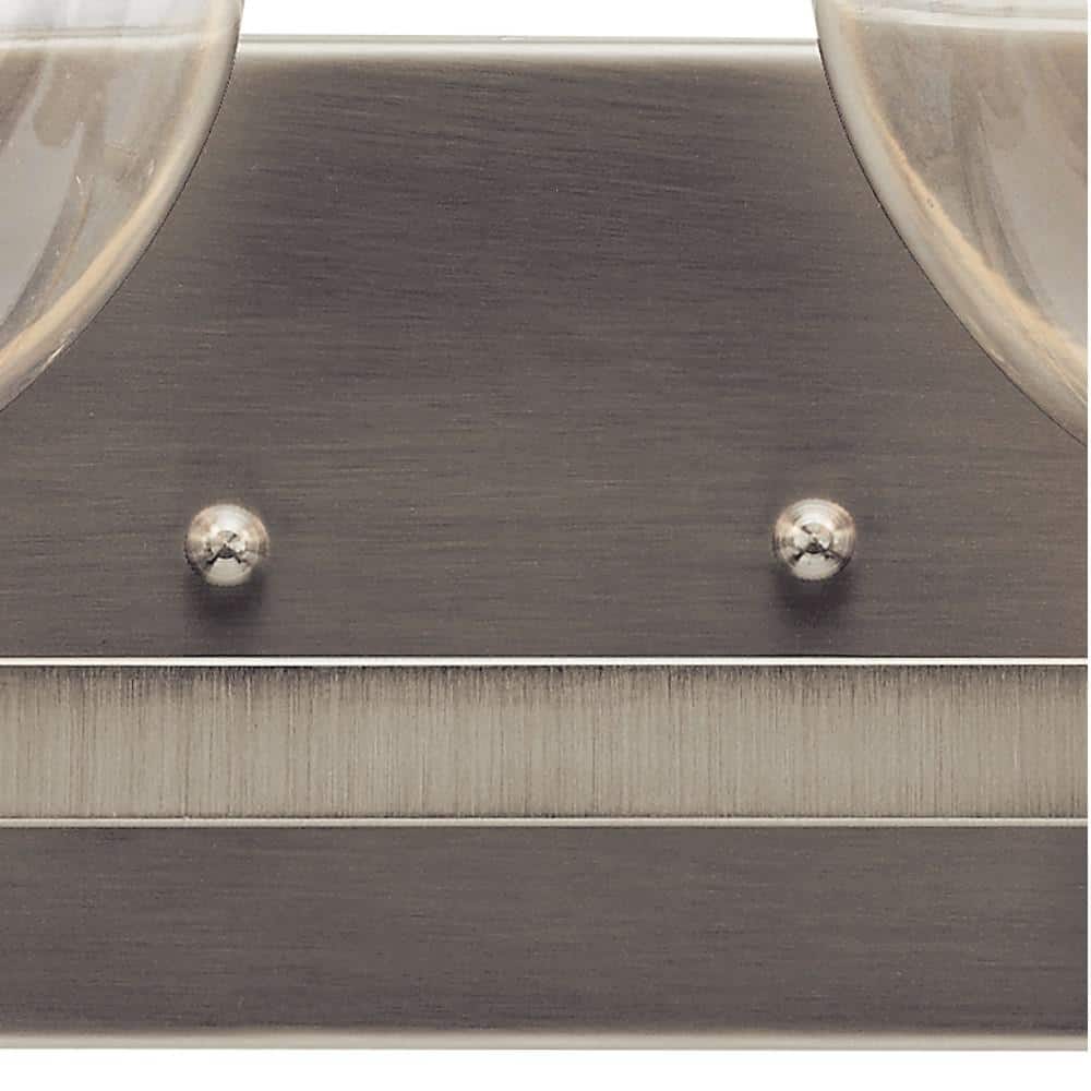 Harmony Brushed Nickel 33.5" Transitional Vanity Light with Clear Globe Shades