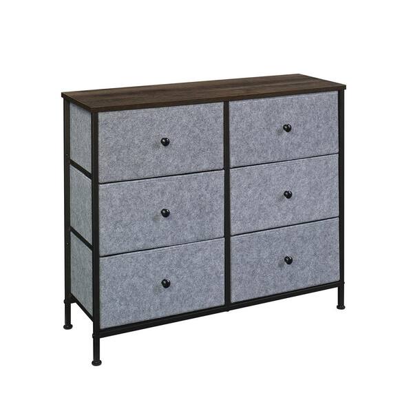 SAUDER North Avenue Grey and Smoked Oak 2x3 Storage Organizer Cabinet ...