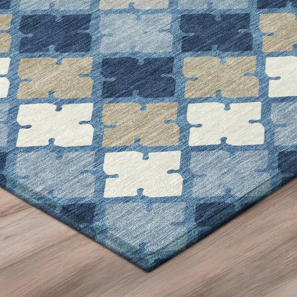 Chantille Machine Washable Indoor/Outdoor Abstract ACN2997 Denim 10 ft. x 14 ft. Area Rug