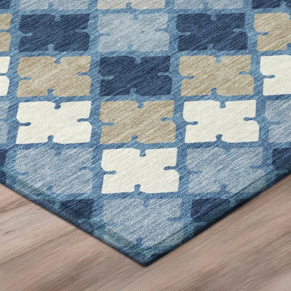 Chantille Machine Washable Indoor/Outdoor Abstract ACN2997 Denim 5 ft. x 7 ft. 6 in. Area Rug