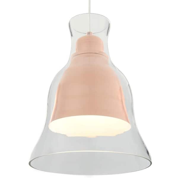 Varaluz Spinners Copper Mini Pendant with Clear Glass Shade