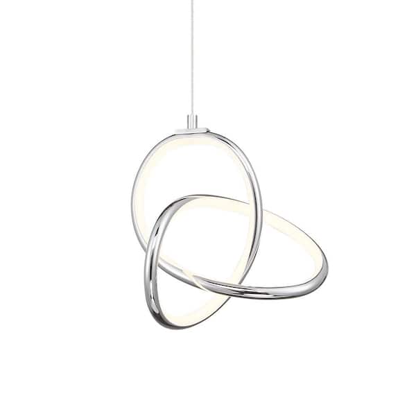 WAC Lighting Vornado 125-Watt Equivalent Integrated LED Chrome Mini Pendant with Acrylic Shade
