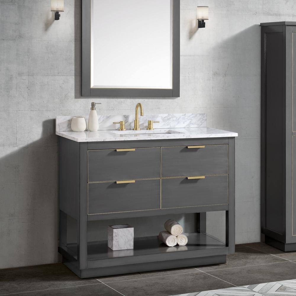 Twilight Gray 42" Single Freestanding Solid Wood Vanity