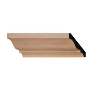 WM49 2.09 in. D x 3 in. W x 6 in. L Wood (Cherry) Crown Moulding Sample