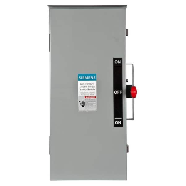 Siemens General Duty Double Throw 100 Amp 240-Volt 2-Pole Outdoor Non-Fusible Safety Switch with Neutral