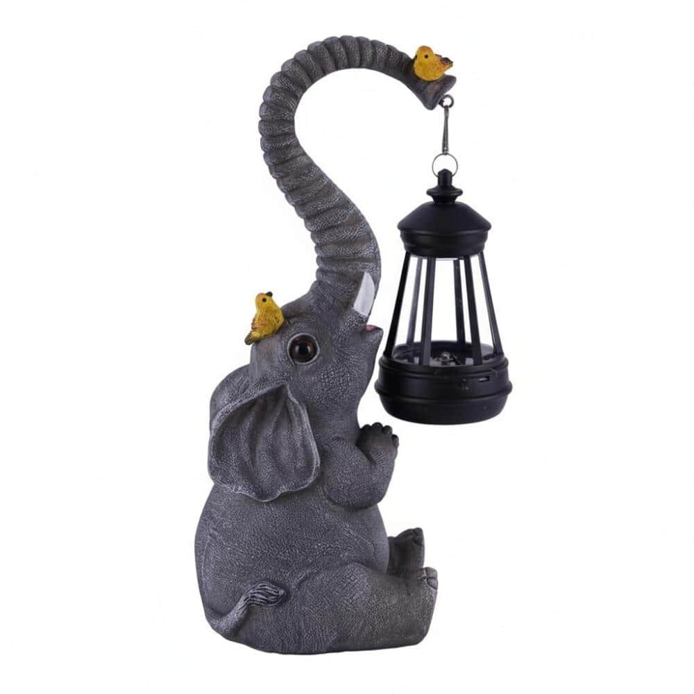 Gray Resin Lucky Elephant Garden Statue for Outdoor Decor price history on PriceWatchPro