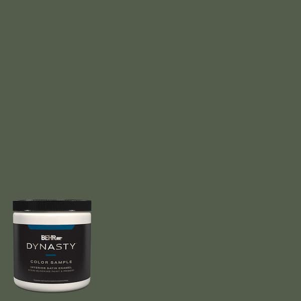 BEHR DYNASTY 8 oz. #430F-7 Windsor Moss Satin Enamel Stain-Blocking Interior/Exterior Paint and Primer Sample
