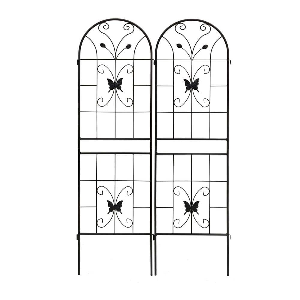 Metal Garden Trellis 71 in. x 19.7 in. Rustproof Trellis for Climbing Plants, Black (2-Pack) price history on PriceWatchPro