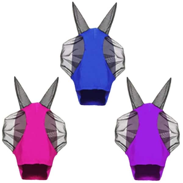 Misopily 3-Piece Horse Fly Masks with Ears Smooth and Elasticity Mask with UV Protection