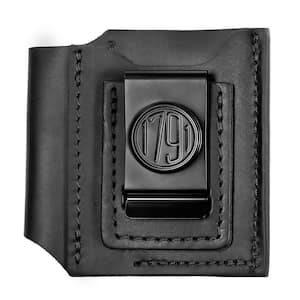 3.7 in. Standard Small and Medium Black Full-Grain Leather Tool Organizer