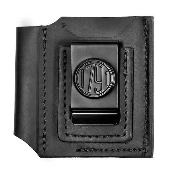 3.7 in. Standard Small and Medium Black Full-Grain Leather Tool Organizer