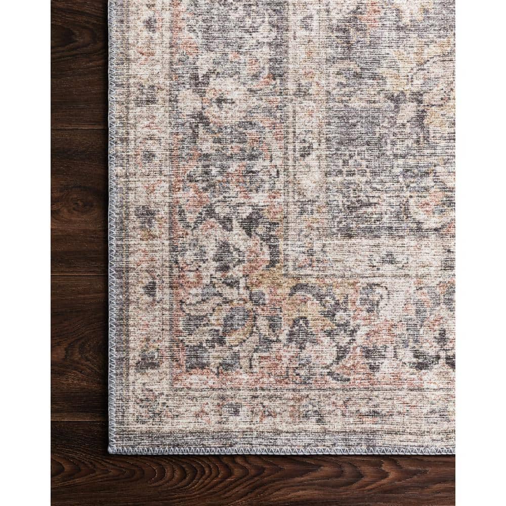 Skye Grey & Apricot 6' x 9' Vintage-Inspired Wool Blend Area Rug