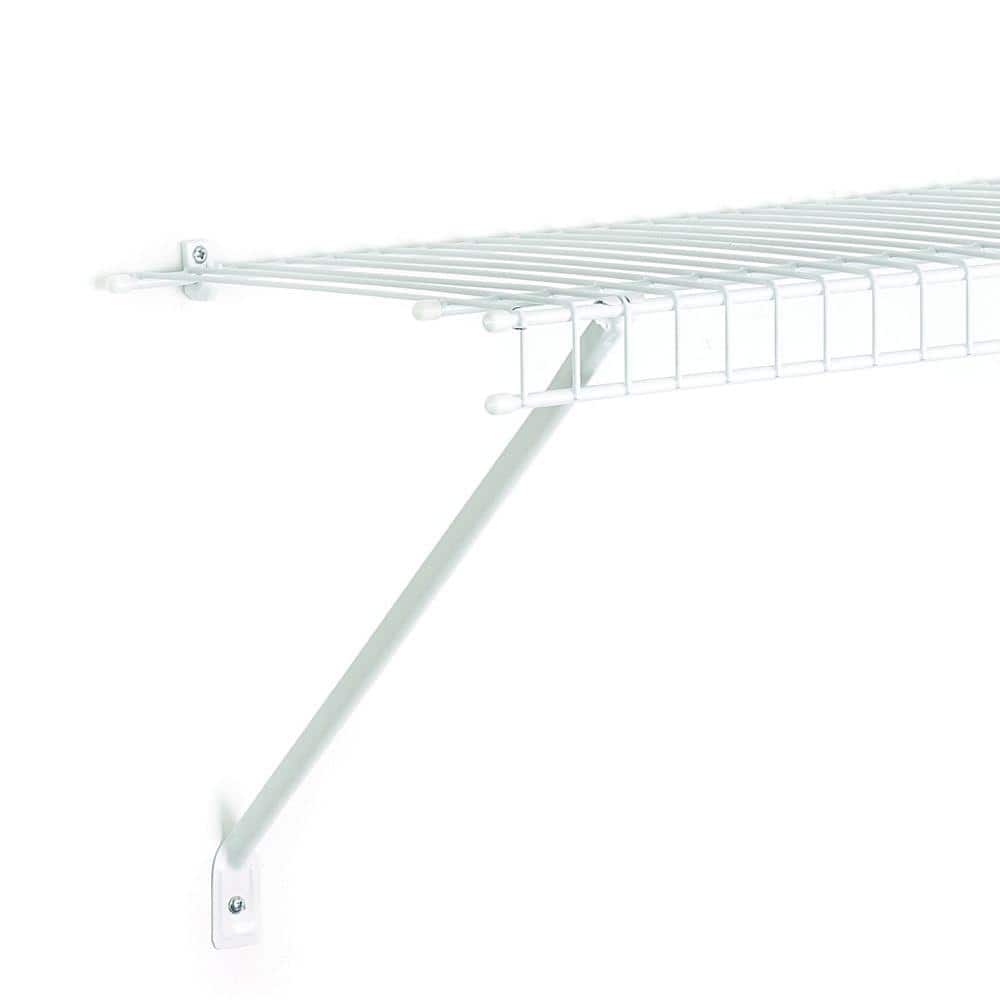 White Steel 12-Inch Wire Shelving Support Brackets, 12-Pack