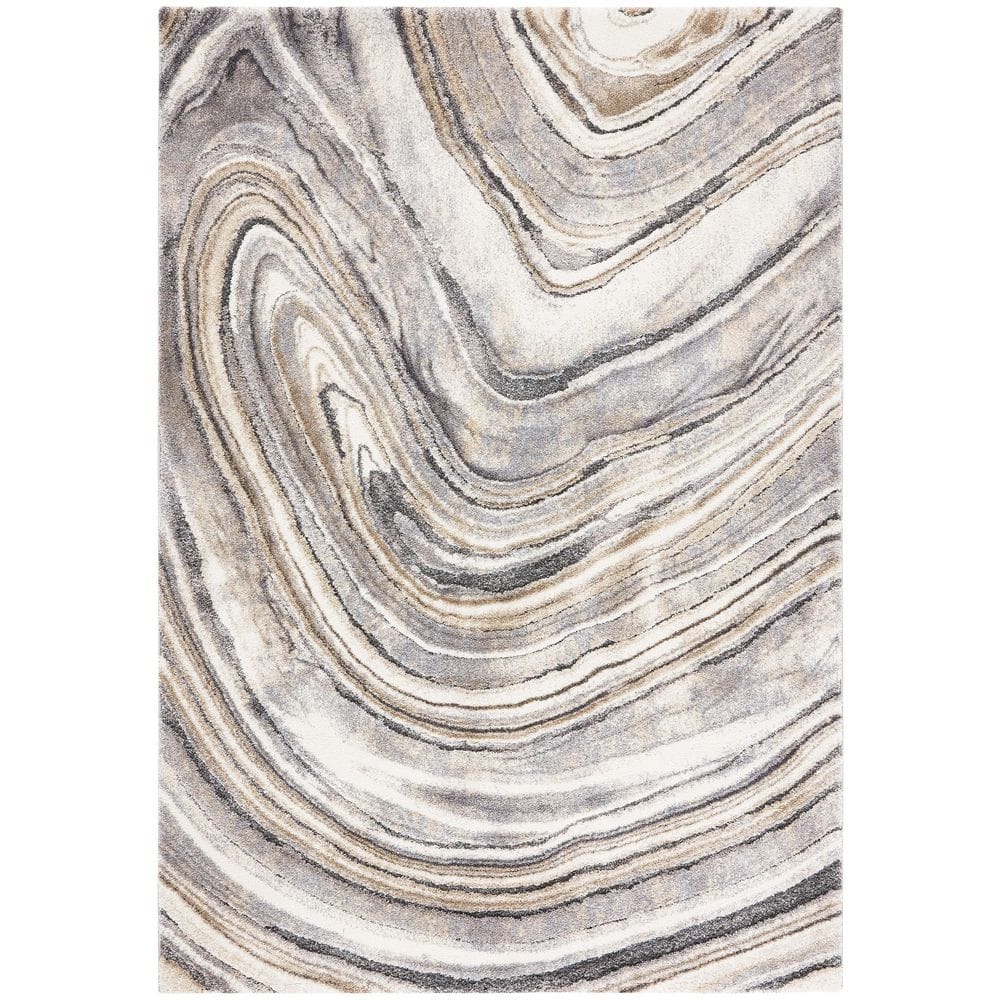 Cyrus Shag 4 ft. x 6 ft. Ivory/Gray Inclined Marble Area Rug price history on PriceWatchPro