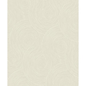 Light Beige Swirl Geo Vinyl Peel and Stick Wallpaper Roll (31.35 sq. ft.)