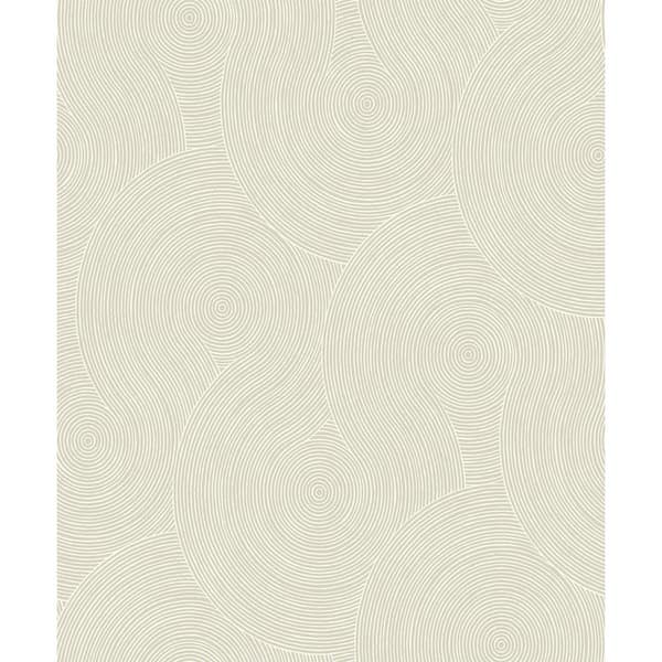 Light Beige Swirl Geo Vinyl Peel and Stick Wallpaper Roll (31.35 sq. ft.)