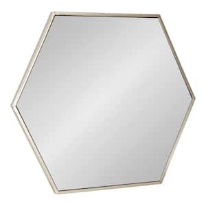 McNeer 26 in. x 22 in. Classic Hexagon Framed Silver Wall Mirror