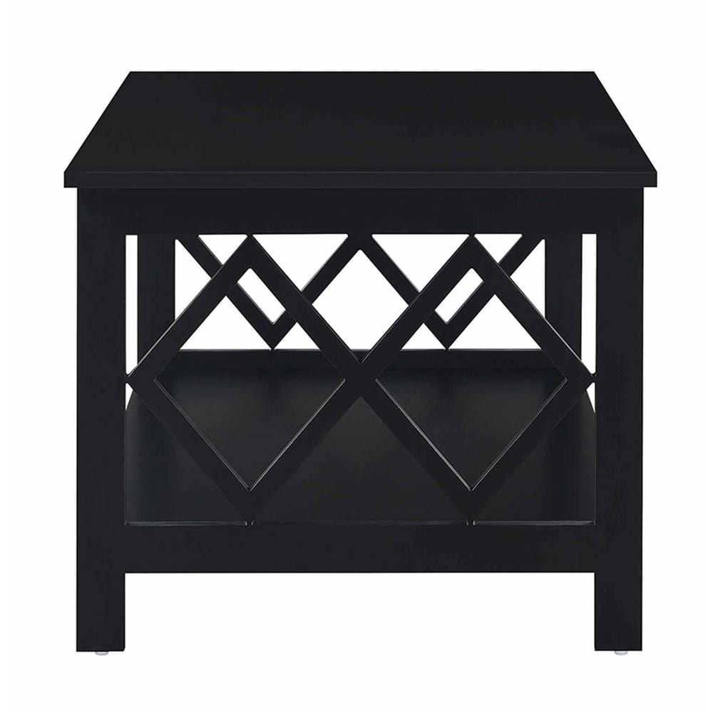 Contemporary Diamond Cut-Out Black Coffee Table