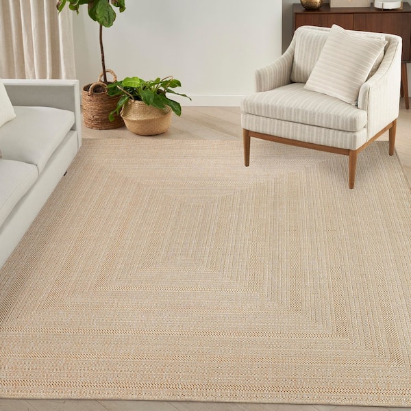 Tulum Cream 8 ft. x 10 ft. Linear Contemporary Area Rug