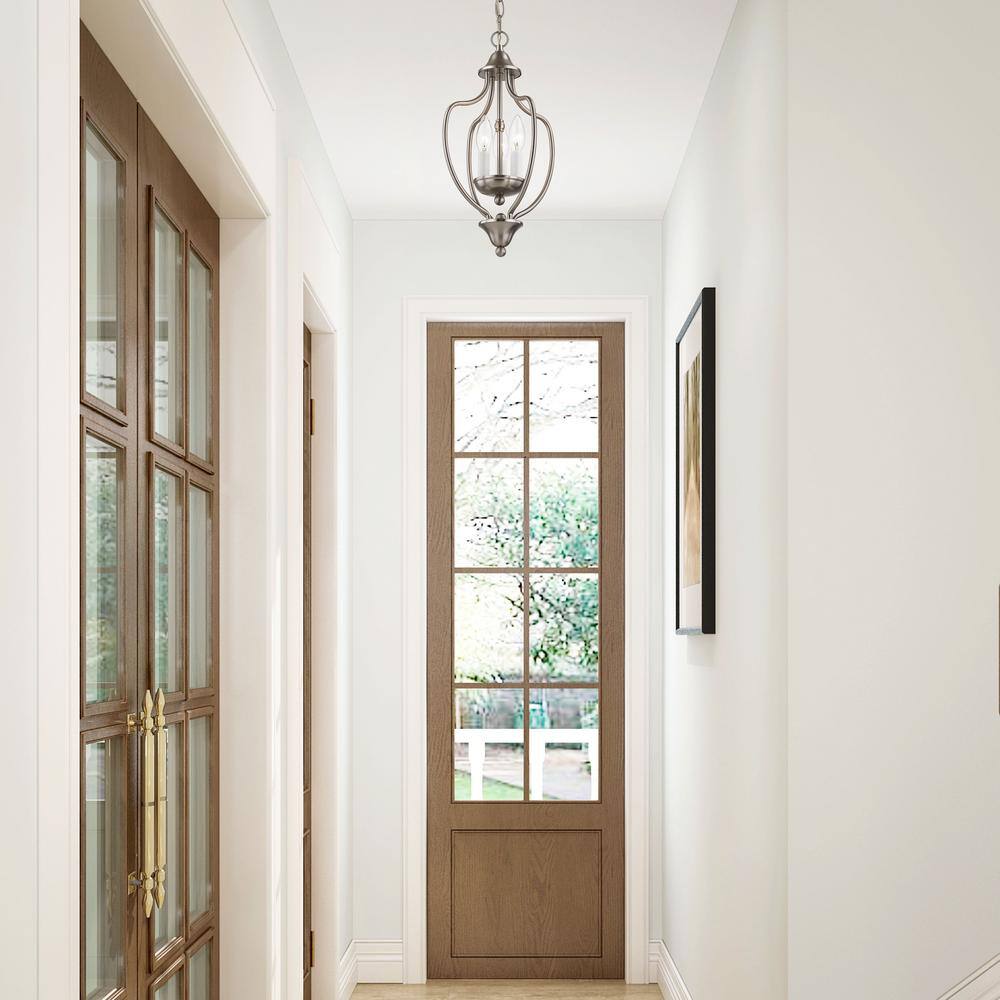 Mini 3-Light Brushed Nickel Pendant with Glass Shades
