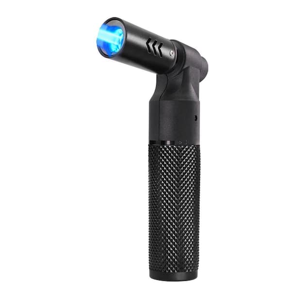 Refillable ABS Black Butane Torch Lighter Jet Flame Mini Blow Torch with Adjustable Flame for Cooking 1-Piece