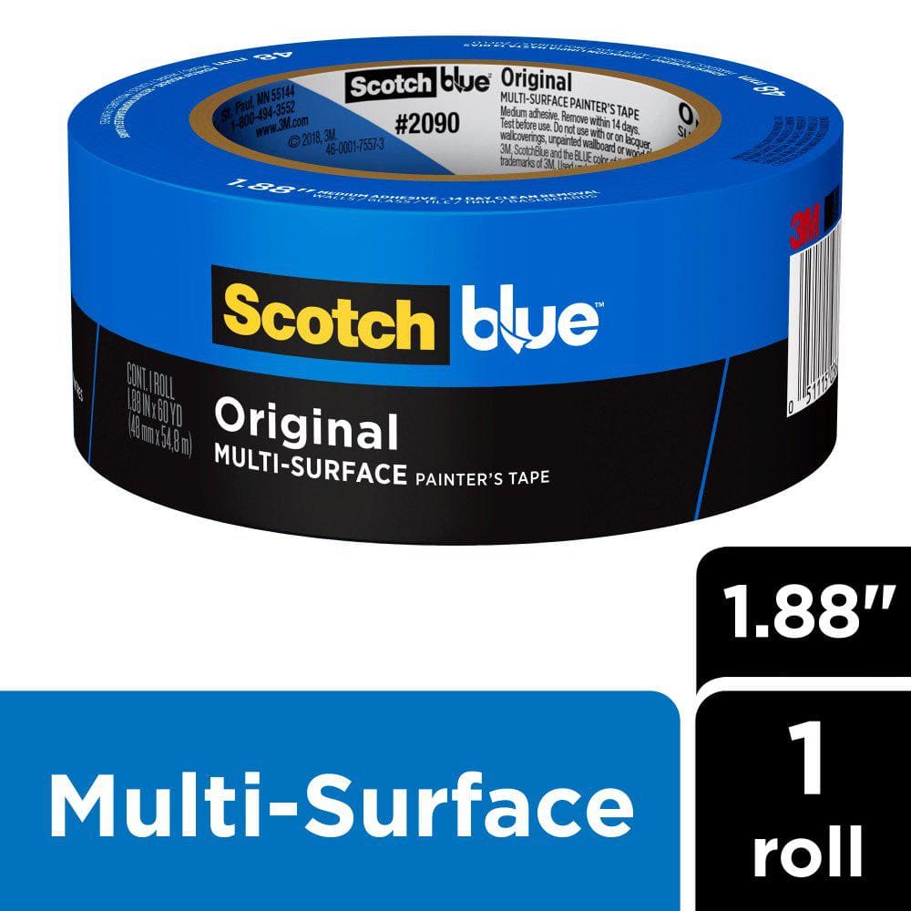 XFasten Blue Painters Tape 2-Inches x 60 Yards 3-Pack 